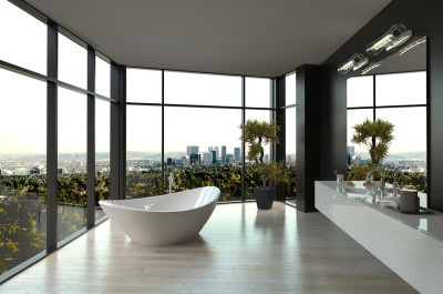 Modern white luxury bathroom interior