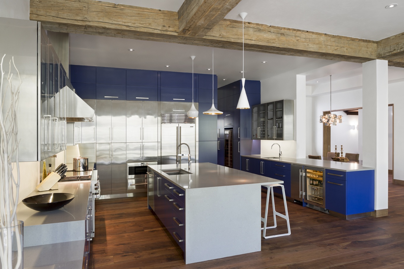 Modern Kitchen Stainless Blue Bliss